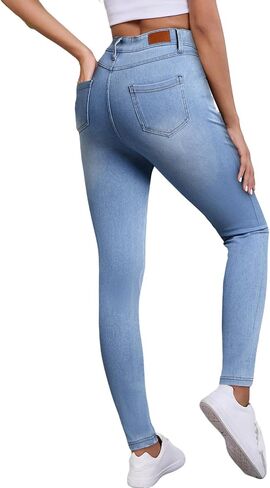 سراويل Sidefeel Jeggings للنساء عالية الخصر للتحكم في البطن سراويل جينز ضيقة قابلة للتمدد لرفع المؤخرة من قماش الدنيم in Kuwait