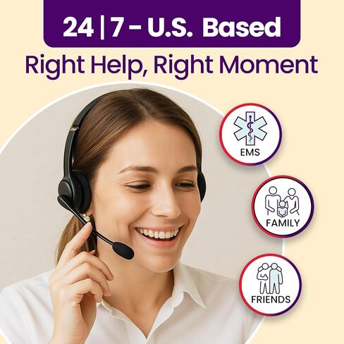 Medical Guardian MGMini - أنظمة قلادة التنبيه الطبي لكبار السن - زر ذعر سريع وموثوق ومقاوم للماء، جهاز تعقب GPS 4G مع رعاية مشغلي الطوارئ على مدار الساعة طوال أيام الأسبوع - يتضمن تتبع الخطوات (فضي) in Saudi Arabia