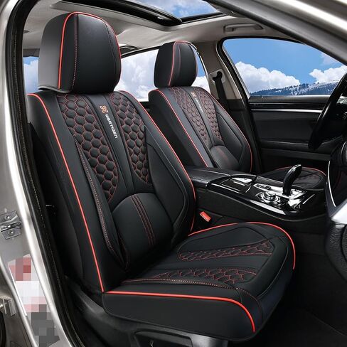 for Hyundai Santa Cruz 2022-2024 Car Seat Covers, Red Car Seat Covers, Leather, Full Set of 5 Seats, Waterproof, with Lumbar Support, Protect and Upgrade Seats in Saudi Arabia