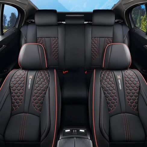 for Hyundai Santa Cruz 2022-2024 Car Seat Covers, Red Car Seat Covers, Leather, Full Set of 5 Seats, Waterproof, with Lumbar Support, Protect and Upgrade Seats in Saudi Arabia