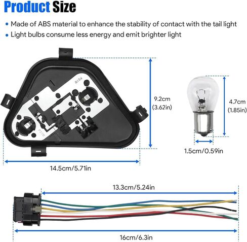 Right Passenger Side Rear Tail Light Lamp Holder Bracket Socket Panel with Harness and Bulbs Compatible with BMW 3 Series 320i 328i 335i 328d 2012 2013 2014 2015 Replace 63217313044 in Saudi Arabia