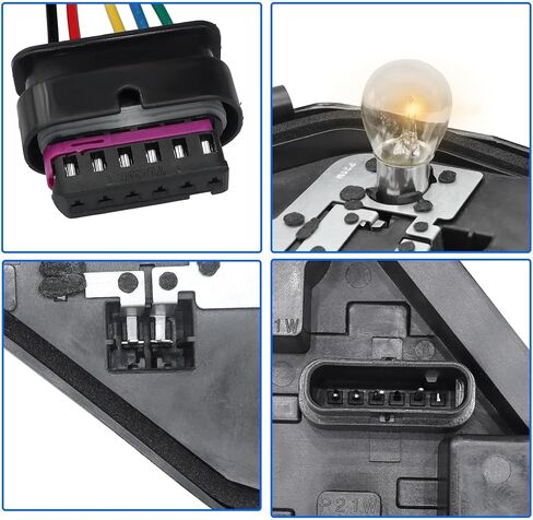 Right Passenger Side Rear Tail Light Lamp Holder Bracket Socket Panel with Harness and Bulbs Compatible with BMW 3 Series 320i 328i 335i 328d 2012 2013 2014 2015 Replace 63217313044 in Saudi Arabia