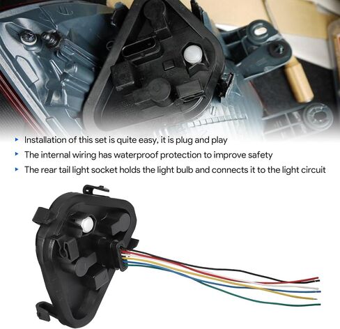 Right Passenger Side Rear Tail Light Lamp Holder Bracket Socket Panel with Harness and Bulbs Compatible with BMW 3 Series 320i 328i 335i 328d 2012 2013 2014 2015 Replace 63217313044 in Saudi Arabia