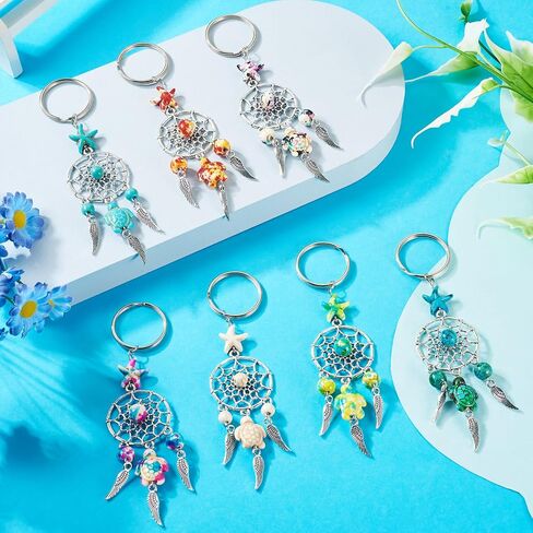 Dream Catcher Keychain Colorful Dream Catchers Key Ring for Key Bag Wall Hanging Ornament Accessories DIY Jewelry Crafts in Saudi Arabia