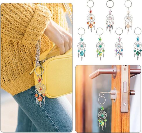 Dream Catcher Keychain Colorful Dream Catchers Key Ring for Key Bag Wall Hanging Ornament Accessories DIY Jewelry Crafts in Saudi Arabia