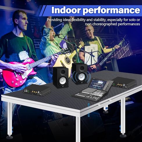 Tandefio 4' x 4' Portable Stage with Height Adjustable Riser (24" -40") Platform Modular System Stage Easy to Carry Assemble for Events Performances at School Auditoriums Concerts Restaurants Bars in Kuwait