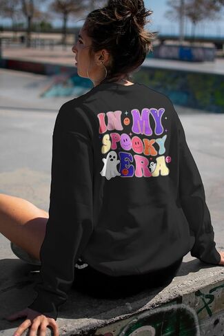 In My Spooky Era Sweatshirt for Women Halloween Ghost Graphic Sweatshirts Long Sleeve Pullover Shirt Tops in Saudi Arabia