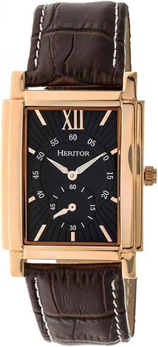HERITOR Frederick Automatic Watch for Men – 32mm Men’s Watch with 17-Jewel Movement, 316L Stainless Steel Case, Sapphire-Coated Crystal, and Crocodile-Embossed Leather Strap in Saudi Arabia