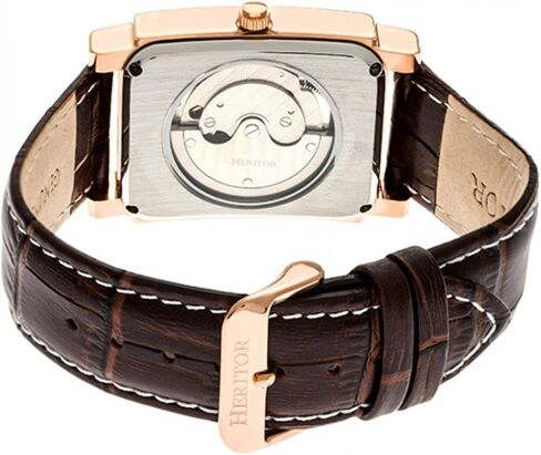 HERITOR Frederick Automatic Watch for Men – 32mm Men’s Watch with 17-Jewel Movement, 316L Stainless Steel Case, Sapphire-Coated Crystal, and Crocodile-Embossed Leather Strap in Saudi Arabia