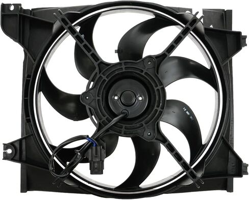 Left Radiator Cooling Fan Assembly Drivers Side Compatible with 2006-2011 Kia Rio Rio5 KI3115118 in Saudi Arabia