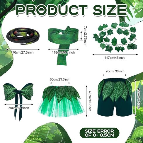 2 Pcs Leaf Hula Skirt and Hawaiian Costumes for Couples Adam Eve Outfit for Halloween Cosplay Dress up Party in Saudi Arabia