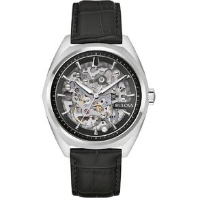 Bulova Men's Classic Surveyor 3-Hand Automatic Rose Gold Stainless Steel Watch, Brown Leather Strap, Full Skeleton, Style:97A175 in Kuwait