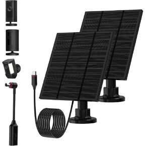 for Ring Solar Panel Outdoor Cam Plus,Stick Up Cam Pro, Outdoor Cam (Stick Up Cam), Spotlight Cam Pro,Spotlight Cam Plus，Charge The Camera battery/2M Long Cable 5W Solar Panel (1, Black) in Kuwait