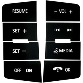 Generic Car Steering Wheel Button Caps Repair Decals Stickers Black for Ford Focus 2008 2009 2010 Automotive Interior Decor, US-001 in Kuwait