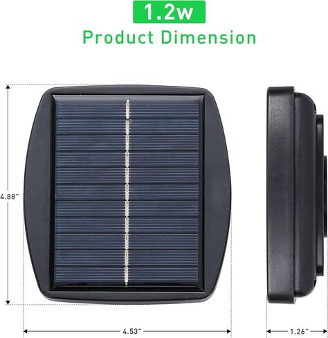 1.2W LED Solar Panel for Patio Umbrella with 4-Pin Connector, Square Solar Charging Panel, Only for Umbrellas in OVASTLKUY Stores in Saudi Arabia