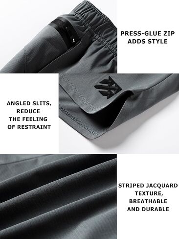 شورتات رجال رياضية رطوبة الفتل التنس 5 "تمرين يدير شورت مع الجيب الظهر الرمز البريدي in Kuwait