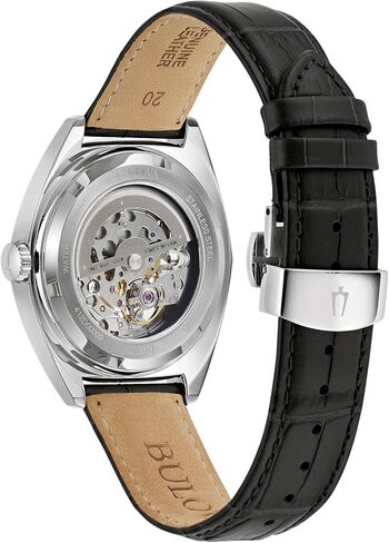 Bulova Men's Classic Surveyor 3-Hand Automatic Rose Gold Stainless Steel Watch, Brown Leather Strap, Full Skeleton, Style:97A175 in Saudi Arabia