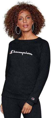 Champion Women's Powerblend Crew, Screen Print Script, Poppy Orange, X-Large in Saudi Arabia