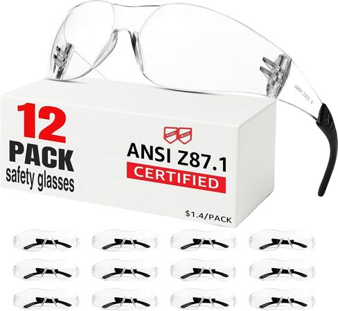 نظارات سلامة واضحة الجزء الأكبر من 36 ، ANSI Z87.1 googles السلامة للرجال النساء ، إثبات التأثير وحماية العين المضادة للخلع للمختبر ، البناء ، إطلاق النار ، النجارة ، في الهواء الطلق in Saudi Arabia
