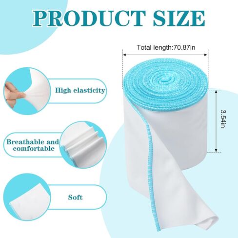 2 Rolls Wet Wraps Bandage for Eczema Wet Wrap Therapy for Eczema Treatment for Adults Kids (Blue,3.54" X 1.97 yd) in Kuwait