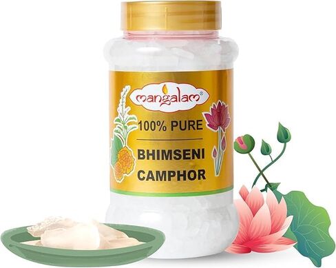 M'angalam Pure Bhimseni Camphor, Traditional Indian Camphor, 250gm in Saudi Arabia