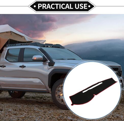 Dash Cover Compatible for Toyota Tacoma 2005-2015, Non-Slip Polyester Black Center Console Dashboard Cover Pad Carpet in Saudi Arabia