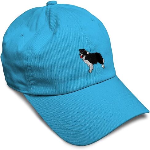 Speedy Pros Soft Baseball Hat Embroidered Dad Hat Border Collie A Embroidery Men & Ladies Baseball Cap Cotton in Saudi Arabia