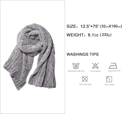 SOJOS Lightweight Ultra Soft Chenille Ribbed Thick Scarf Knit Shawl for Women for Fall Winter Shawl Wrap SC326 in Saudi Arabia