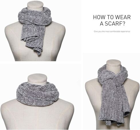 SOJOS Lightweight Ultra Soft Chenille Ribbed Thick Scarf Knit Shawl for Women for Fall Winter Shawl Wrap SC326 in Saudi Arabia