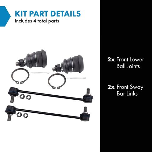 TRQ Front Suspension Kit Ball Joint Sway Bar Stabilizer Link Compatible with 2012-2017 Hyundai Accent 2011-2016 Elantra 2013 Elantra Coupe 2014-2018 Kia Forte 2014-2016 Forte Koup Forte5 in Saudi Arabia
