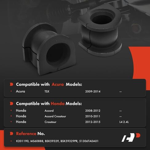 A-Premium 2 x Front To Frame Sway Bar Bushing Kit, Compatible with Honda Accord 2008-2012, Crosstour 2012-2015, Accord Crosstour 2010-2011 & Acura TSX 2009-2014 in Saudi Arabia