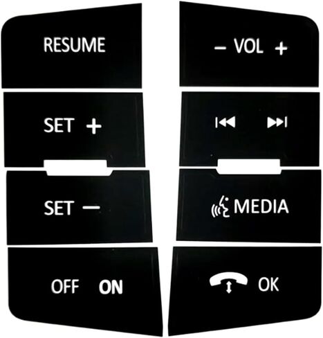 Generic Car Steering Wheel Button Caps Repair Decals Stickers Black for Ford Focus 2008 2009 2010 Automotive Interior Decor, US-001 in Saudi Arabia