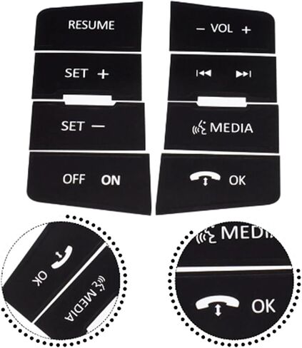 Generic Car Steering Wheel Button Caps Repair Decals Stickers Black for Ford Focus 2008 2009 2010 Automotive Interior Decor, US-001 in Saudi Arabia