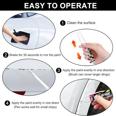 Hyper White (WC9) لقلم طلاء Hyundai Touch Up - تطابق الألوان تمامًا لتثبيت الرقائق والنكات - متوافق مع Tucson، Santa Fe، Elantra، Sonata in Kuwait