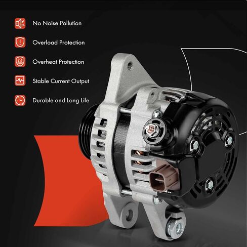 A-Premium Alternator Compatible with Toyota Yaris 2015 2016 2017 2018 2019 1.5L, 12V 80A 4-Groove Pulley Clockwise, Replace# 27060-21220, 2706021220 in Saudi Arabia