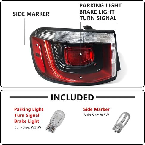 Huray Right Outer Tail Light Fit for Jeep Compass 2021-2024 RH Halogen Taillight Rear Brake Lamp Assembly OE Style Accessory Replacement for CH2805124 (Passenger Side) in Saudi Arabia