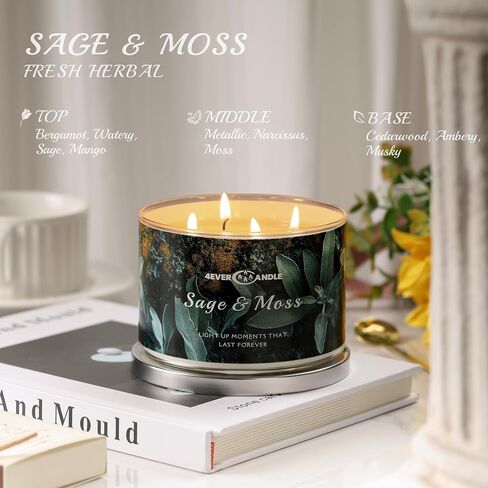 4-Wick Scented Candle - 18oz Soy Wax Blend Candle Over 50Hrs Long-Lasting Fragrance, Home Decor and Housewarming Gifts, Home Comforts in Saudi Arabia