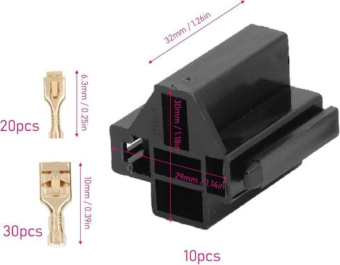 10 Set Relay Connector Kit 5 Pin Relay Connector with 30pc 10mm 20pc 6.3mm Terminals for Car Truck Vehicle in Saudi Arabia