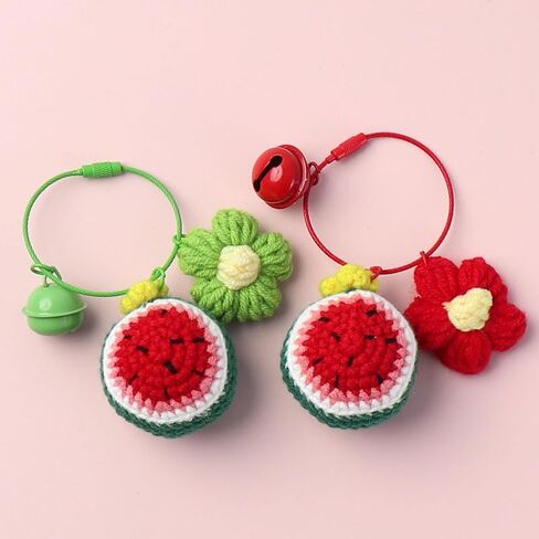 1Pcs Finished Handmade Wool Crocheted Watermelon Keychain Creative Cute Fruit Bag Pendant in Saudi Arabia