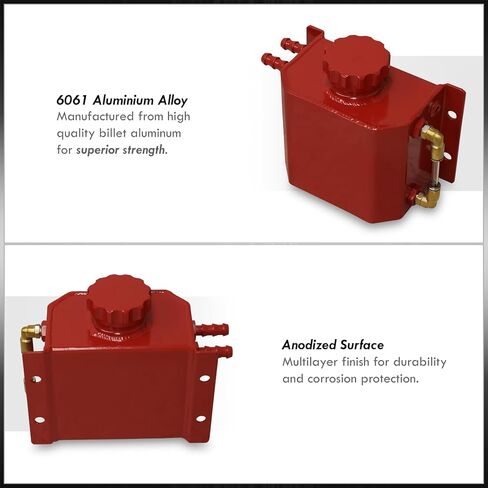 AJP Distributors Performance Red Aluminum 1 Liter 1000ml Radiator Coolant Overflow Over Flow Universal Replacement Expansion Bottle Recovery Tank in Saudi Arabia
