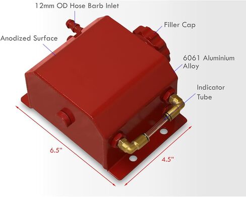 AJP Distributors Performance Red Aluminum 1 Liter 1000ml Radiator Coolant Overflow Over Flow Universal Replacement Expansion Bottle Recovery Tank in Saudi Arabia