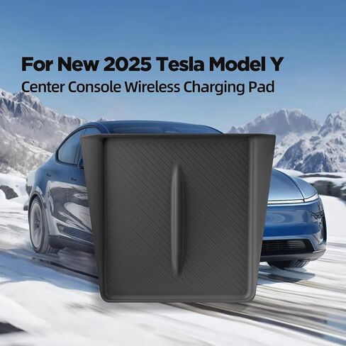 LUCKEASY Center Console Wireless Charger Mat for Tesla Cybertruck 2023 2024 2025 Phone Charge Anti-Slip Protector Pad for Cybertruck Wireless Charging Pad Accessories Black Silicone Pad Interior in Kuwait