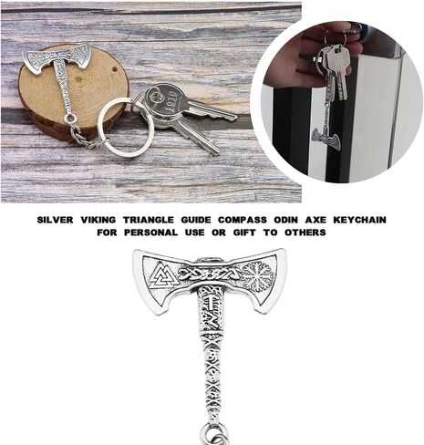 SING F LTD Vintage Keychain Viking And Nordic Style Keychain Axe Keychain Decorative Metal Keyrings Retro Key Rings in Saudi Arabia