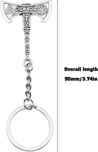 SING F LTD Vintage Keychain Viking And Nordic Style Keychain Axe Keychain Decorative Metal Keyrings Retro Key Rings in Saudi Arabia