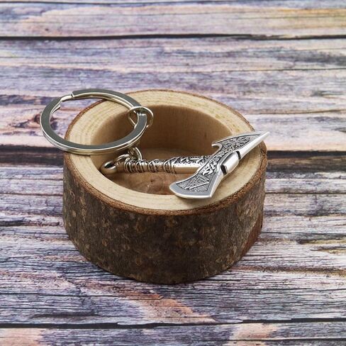 SING F LTD Vintage Keychain Viking And Nordic Style Keychain Axe Keychain Decorative Metal Keyrings Retro Key Rings in Saudi Arabia