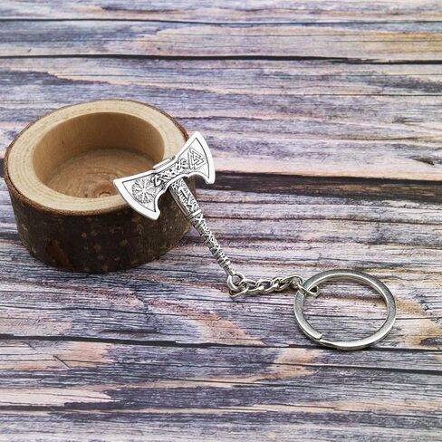 SING F LTD Vintage Keychain Viking And Nordic Style Keychain Axe Keychain Decorative Metal Keyrings Retro Key Rings in Saudi Arabia