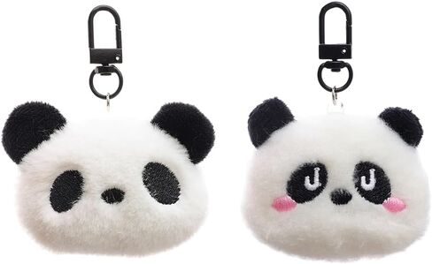 2pcs Charming Panda Keychain Cartoon Plush Panda Doll Toy Key Bag Pendant Car Keyring Accessories in Saudi Arabia