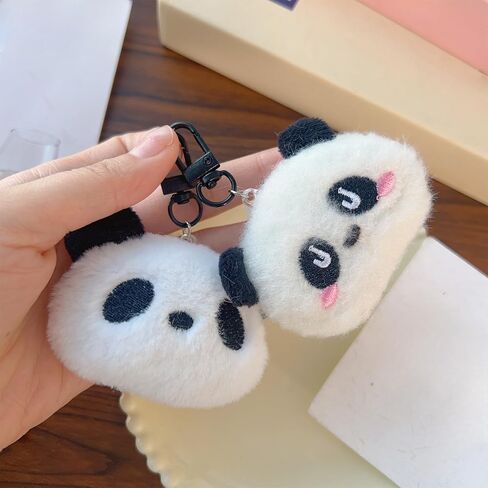 2pcs Charming Panda Keychain Cartoon Plush Panda Doll Toy Key Bag Pendant Car Keyring Accessories in Saudi Arabia