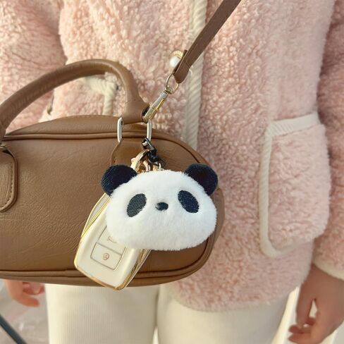 2pcs Charming Panda Keychain Cartoon Plush Panda Doll Toy Key Bag Pendant Car Keyring Accessories in Saudi Arabia