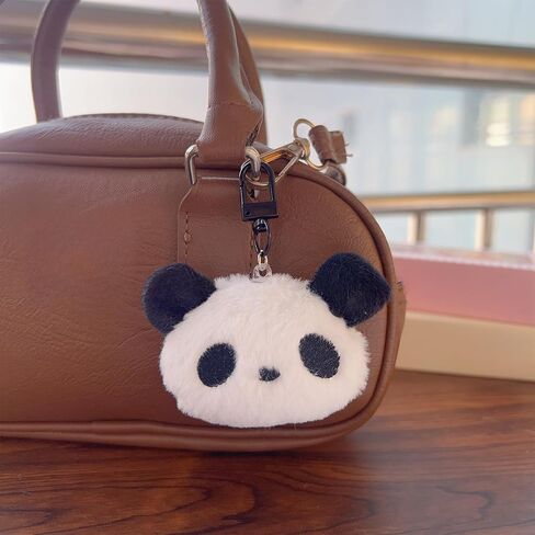 2pcs Charming Panda Keychain Cartoon Plush Panda Doll Toy Key Bag Pendant Car Keyring Accessories in Saudi Arabia